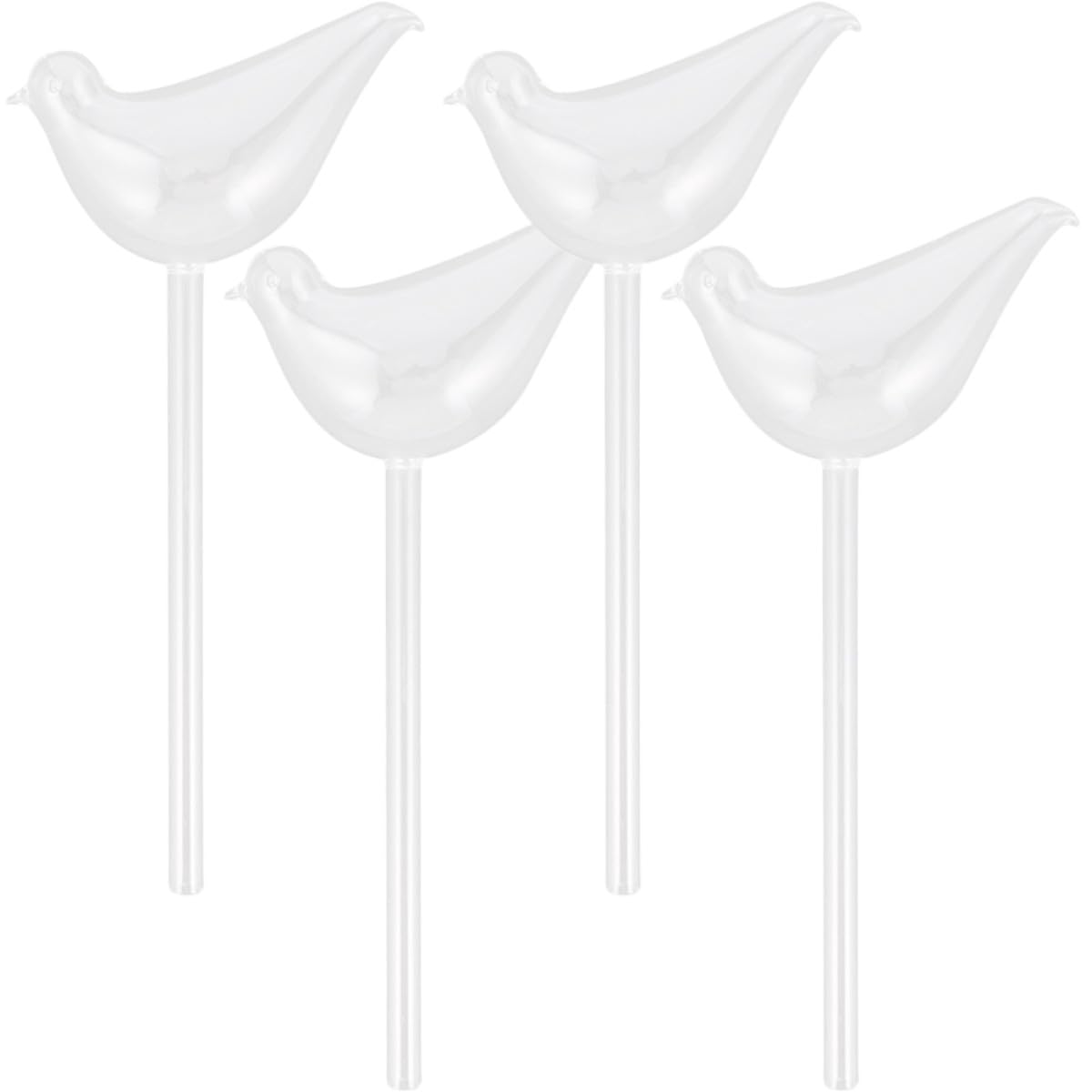 POPETPOP Lot de 4 Globes D'arrosage Automatiques Transparents en Verre pour Plantes D'intérieur et D'extérieur, Arrosage Goutte à Goutte, Autonomie 7-14 Jours, Système d'eau Pratique
