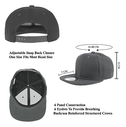 Image of Gelante Plain Blank Flat Brim Adjustable Snapback Baseball Caps LOT 6 Pack