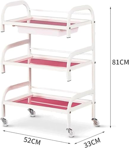 Chariot utilitaire de stockage à 3 couches robuste pour salons et instituts - 4