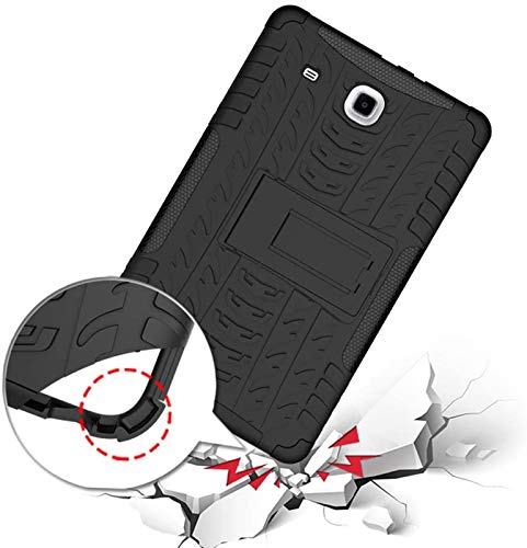Image of MoreFit Hybrid Back Cover Case with Kickstand Wheel Pattern for Samsung Galaxy Tab E /SM-T560 / T565
