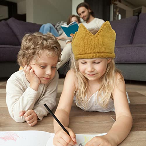 tecido infantil - malha recém-nascido,Gorro tricô coroa, chapéu bebê meninos meninas faixa cabeça tr