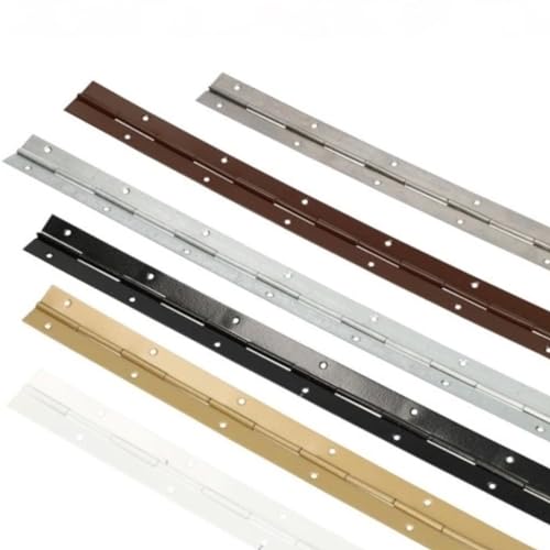 Continuous Piano Hinge Steel Metal Strap Iron for Cabinet Door DIY 1 Meter (2, Black)