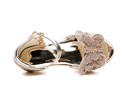 Little Girl's Sparkle Party Wedding Sandals Bow Strap Low Heels Princess Dress Shoes4