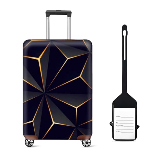 Disnace Koffer Schutzhülle – Elastische Kofferhülle im Cyberpunk-Stil mit Gepäckanhänger, Staub- & Wasserdicht, Waschbare Gepäckabdeckung mit Reißverschluss für Reisekoffer (XL (29-32 in))