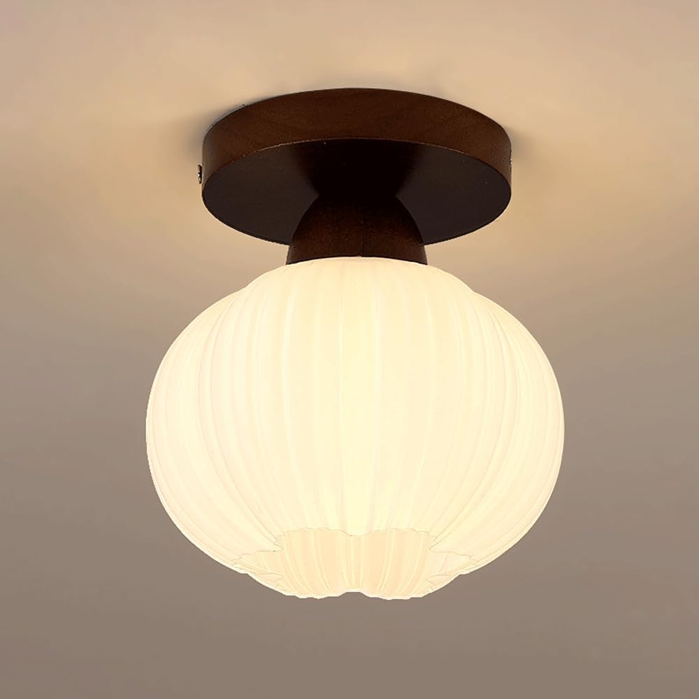 Nowoczesna lampa sufitowa do salonu, kremowa, okrągła, drewniana, minimalistyczna lampa sufitowa w kształcie kwiatu, metalowa, do przedpokoju, balkonu i schodów