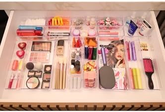 color house 25'li Set Şeffaf Çekmece İçi Düzenleyici Modüler Makyaj Takı Organizer (Sert Plastik) Şeffaf Tek Ebat - Görsel 5