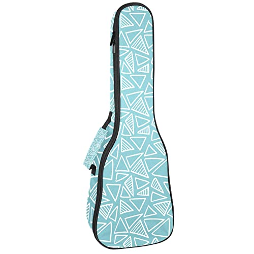 Sac pour ukulélé ténor rembourré avec motif bleu géométrique pour transport