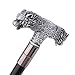 Silver Resin Wolf Double Head Walking Cane Fashion Decorative Steel Stick Gentleman Elegant Cosplay Cane Knob Crosier 92cm