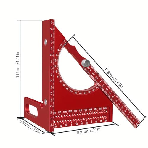 Rapporteur menuisier antirouille à angle multiple pour équerrage précis - 2