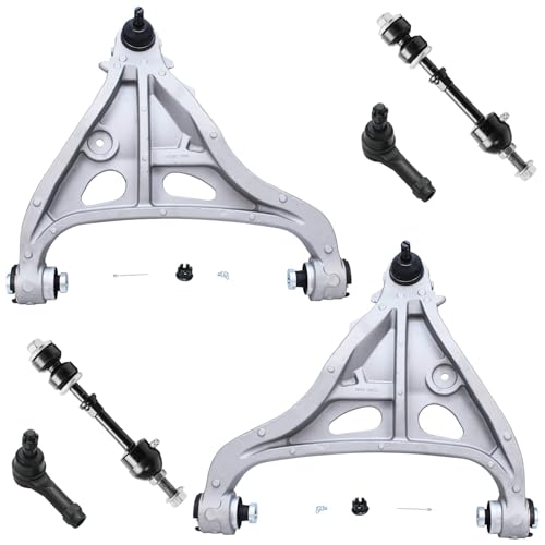 Image of Detroit Axle - RWD 6pc Front End Suspension Kit for Ford 05-08 F-150 Lincoln Mark LT 2 Lower Control Arms with Ball Joints 2 Sway Bar Links 2 Outer Tie Rod Ends 2005 2006 2007 2008 Replacement