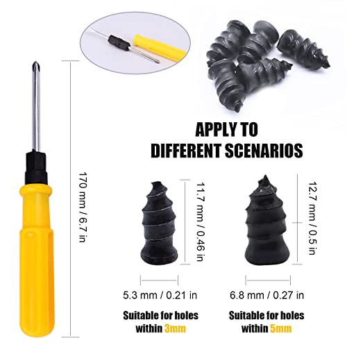 Chaomic 40Pcs Tire Repair Rubber Nail, Car Tire Repair Nails, Fast Tool Self-Service Tire Repair Kit Tool With Screwdriver (20S+20L+Screwdriver) #TOP1