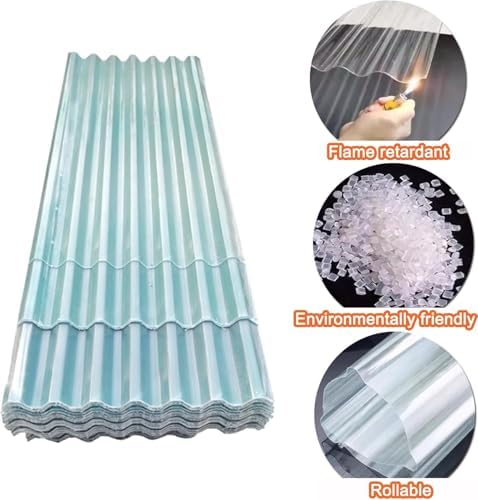 Fiberglass Corrugated Roof Panels - UV-Resistant, Heat-Insulating Daylight Panels for Greenhouse, Carport, Canopy - Durable Outdoor Coverage