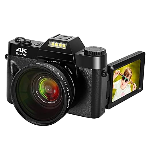 4K Digital Camera 48MP Camera Vlogging Camera for YouTube 30FPS Video Camera 16X Digital Zoom Camera with Flip Screen Camera (Fixed Focus&Without Micro sd Card)