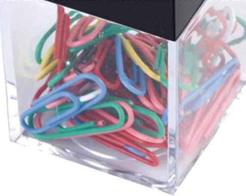 GANPUB Premium Clear Paper Clip Dispenser Pushpin Storage For Case Thumbtack Dispenser Metal Pin Organizer Holder Box Paper Clip Box With Lid Desk Supplies Holders & Dispensers(Black