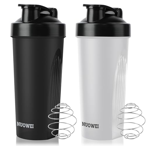 Proteínas, NUOWEI 2 Piezas Shaker Proteina, Termo Para Proteina Sellado y a Prueba De Derrames, Vaso Para Proteina Es Adecuado Para Deportes y Viajes, Vaso Proteina Shaker...