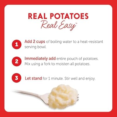 Idahoan Buttery Homestyle Value Size Mashed Potatoes, Naturally Gluten-Free, 100% Real Idaho potatoes, No Artificial Flavors or Dyes, 12 servings per bag, 12 oz (Pack of 8)