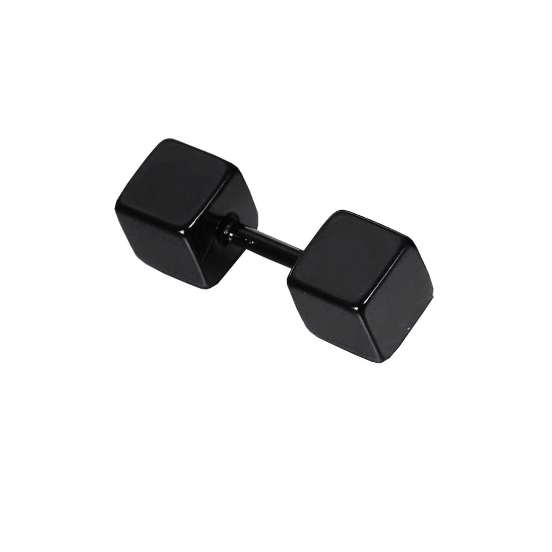 Simple Stylish Small Square Shape Single Eear Studs Black Stainless Steel Stud Earring For Men And Women-image-42