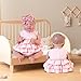 Aori Lifelike Baby Dolls Clothes 20 Inch Pink Dress Clothing Set for 17-20 in Realistic Newborn Dolls Girl