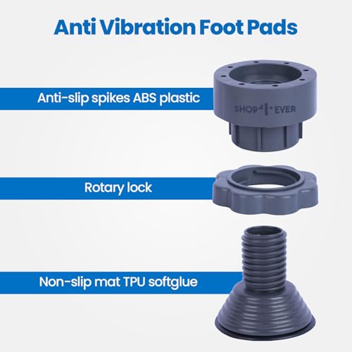 Image of Shop4Ever Washing Machine Legs Set of 4 | Adjustable Washing Machine Legs Anti-Vibration & Anti-Slip Rubber Base | Height Raiser for Front & Top Load | Supports Upto 300KG | for Home Appliances