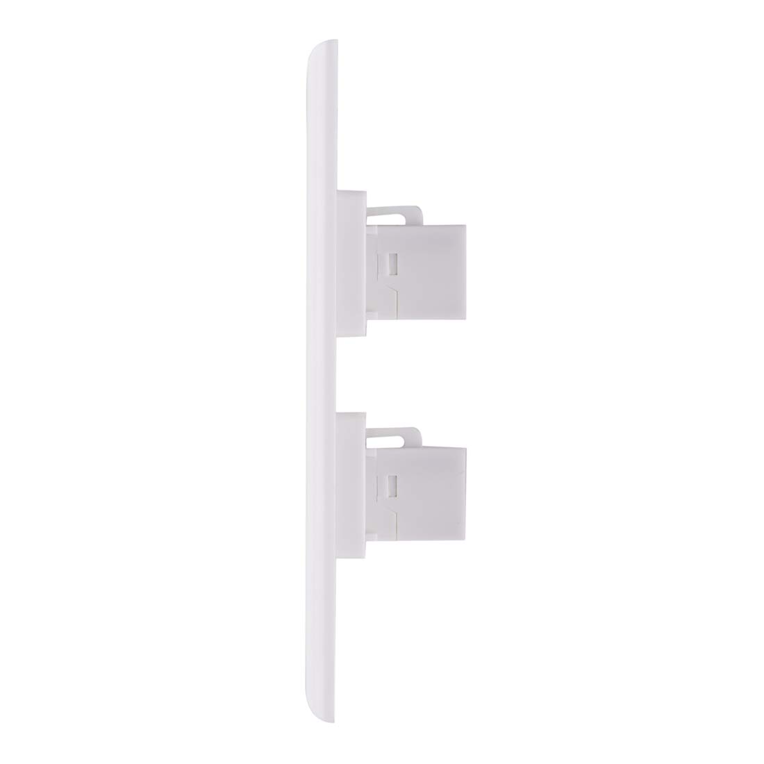 Płyta ścienna Ethernet, 2 porty Cat6 Keystone żeńska do żeńskiej płyta ścienna - biała