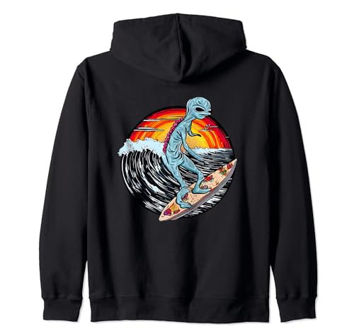 Extranjero Surfing Pizza Atardecer Sudadera con Capucha