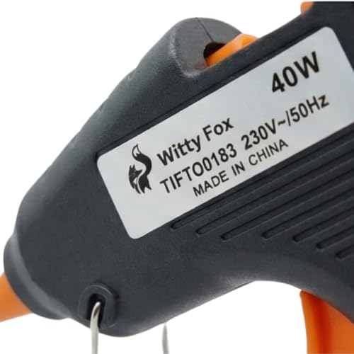 Image of Witty Fox Glue Gun 40W with 10 Glue Sticks for DIY Arts, Crafts, Home Repair, Decoration & School Projects | Hot Melt Glue Gun | Fast Heating for Wood, Plastic, Fabric & Paper Use
