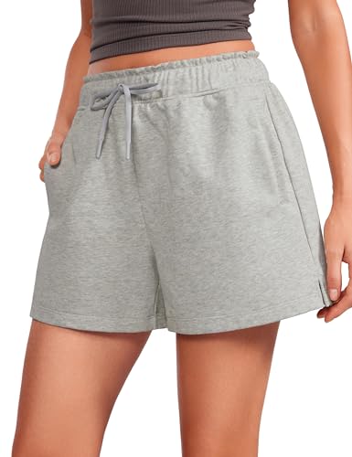 CRZ YOGA Comfy Cotton Sweat Shorts Dove Grey Heather XX-Small