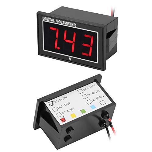 Image of Jeanoko LED DC Voltmeter, Digital Display Voltage Meter Panel High Precision Voltmeter with 0.56-Inch 3-Digit LED Display(DC2.5-30V-red)