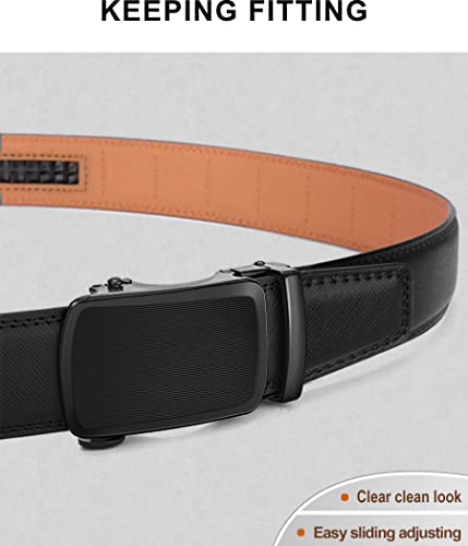 Image of Men's Belt,Bulliant Leather Adjustable Belt for Men Dress Casual 1 3 /8,Trim to Fit