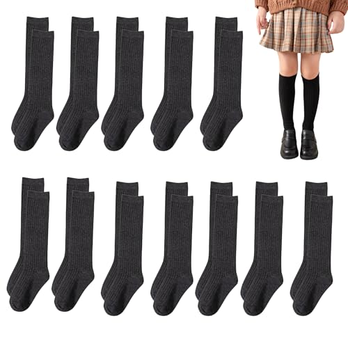 Girls Kids Knee High Socks School Uniform Long Socks Soft Crew Socks