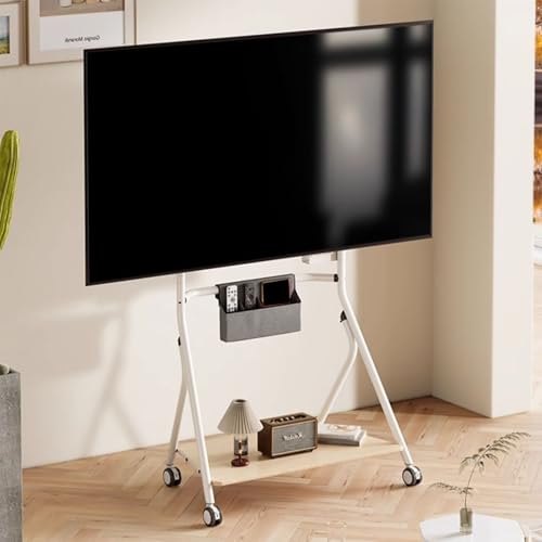 Soporte móvil para TV ajustable en altura, 79 cm, rojo miniatura 2