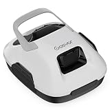 Gosvor Robot Limpiafondos Piscina Automático,con Filtración de 180μm,con 90 Minutos de Autonomía,Tiene Autoaparcamiento,para Piscinas de 80m² sobre el Suelo y Subterráneas Planas,Blanco y Gris