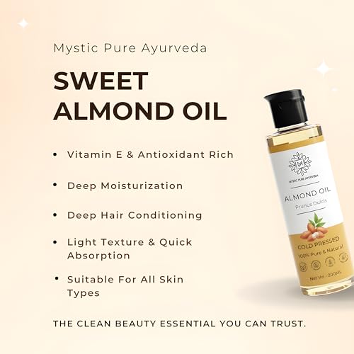 Image of Almond Oil Pure & Raw Cold Pressed | Glowing Skin, Body Massage & Hair Growth | Organic Therapeutic Grade - 100ml