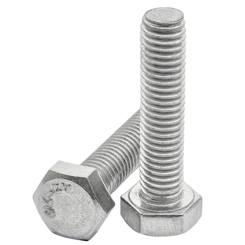 Tornillo de cabeza hexagonal M8 x 35 mm de acero inoxidable 304 totalmente roscado (2 unidades)
