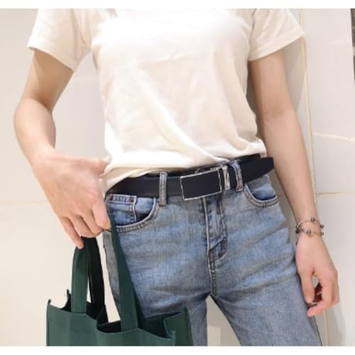 Ceinture homme en cuir bleu à boucle automatique pour costume d'affaires