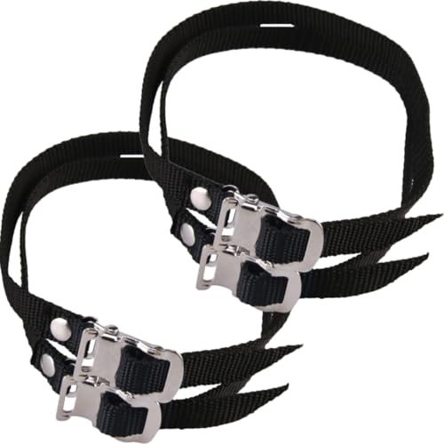 Angoily Sangles Réglables Design à Boucle Lot de 4 pour Pédales de Vélo Résistance Déchirure en Alliage D'aluminium et Nylon pour Fitness et Cyclisme