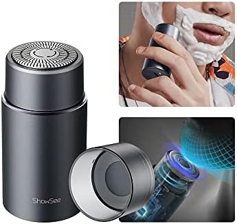 Electric Razor for Men, IPX7 Waterproof Induction Shaver Men's Mini Electric Razor, Rechargeable Shavers for Travel Bathe Use, Portable Wet and Dry Mens Razor,Grey