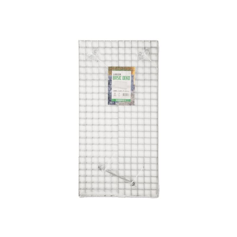 Gardenode Mur en Gabion Acier galvanisé Cage à Pierres Panier de Gabion de Jardin décoratif tirants et Crampons Inclus L120 x H60 x Pr.30 cm
