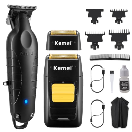 KEMEI Máquina de Cortar Pelo Eléctrica para Hombres, Afeitadora Inalámbrica