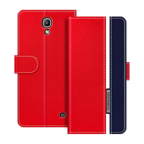 UOGNADGD Leather Phone Case Compatible with Samsung Galaxy Mega 2 G750F G7508 Flip Wallet Cover with Magnetic Closure, Kickstand & Card Holders, Shockproof Protection (Red)