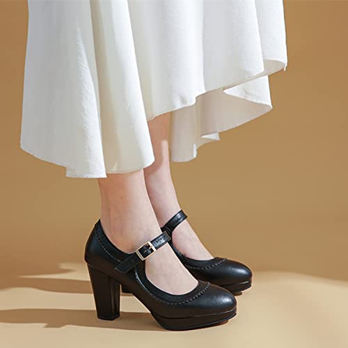 Womens Fashion 7.5CM High Heels Lolita Princess Single Shoes Concise Ankle Strap Maid Mary Jane Pumps4