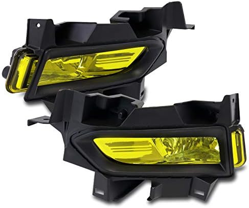 Front Bumper Driving Fog Lights Lamps w/Bezels+Switch+Harness Kit Yellow Compatible with 2020-2021 Versa
