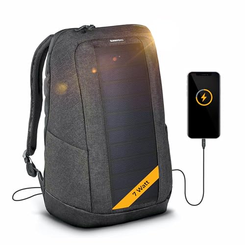 Sunnybag Iconic Mochila Solar con Panel Solar Integrado de 7 W, Puerto USB, Carga inalmbrica,...