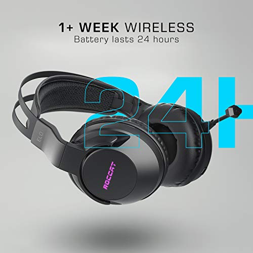 ROCCAT Elo 7.1 Air Wireless Surround Sound PC-Gaming-Headset mit 24 Stunden Akkulaufzeit, übermenschliches Hören und AIMO RGB Beleuchtung… – Ansicht 2