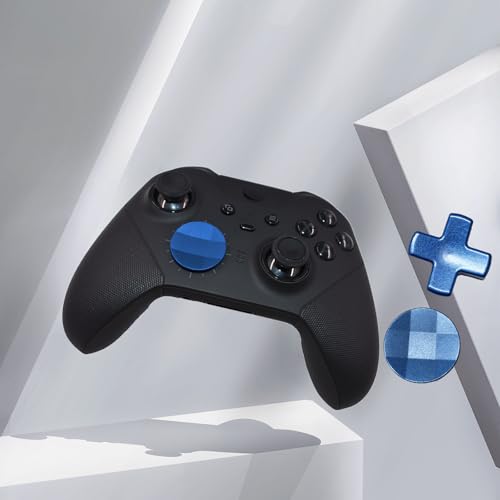 Image of 2 Pack Elite 2 Metal D-Pads Replacement for Xbox One Elite Series 2 Controller, Magnetic Standard D-Pad and Faceted D-Pad for Xbox One Elite Series 2 /Series 2 Core /Series 1 Controller (Blue)