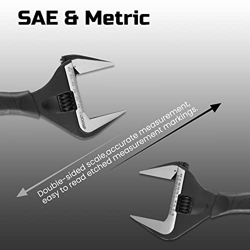 Lichamp 12-Inch Wide Jaw Adjustable Stubby Wrench With 60 Mm Jaw Opening For Plumbing Automotive And Industry, Black #TOP4