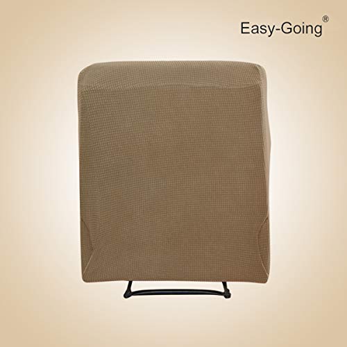 Easy-Going Recliner Stretch Sofa Slipcover Sofa Cover 4-Pieces Furniture Protector Couch Soft With Elastic Bottom Spandex Jacquard Fabric Small Checks(Recliner,Camel) Large #TOP3