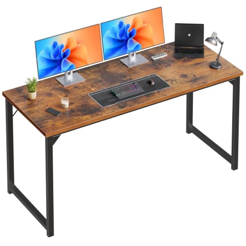 Image of OLIXIS 63-Inch Large Computer Desk for Home Office, Brown