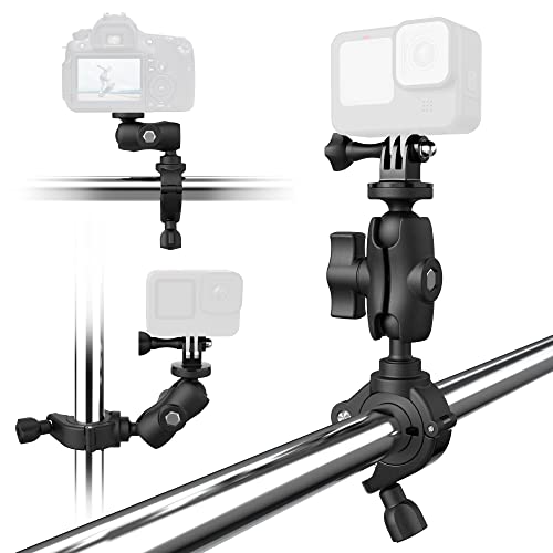 Motorcycle Bike Handlebar Mount for GoPro Hero, 360° Rotation Bicycle Mount Clamp Bracket with 1/4” Thread Adapter for GoPro DJI Action Cameras