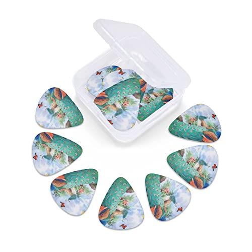 Lot de 12 médiators pour guitare électrique et acoustique Motif paon avec papillon - Les Beatles, Paul McCartney, John Lennon, RIngo Starr, George Harrison Lot de 12 médiators pour guitare électrique et acoustique Motif paon avec papillon – Image 7